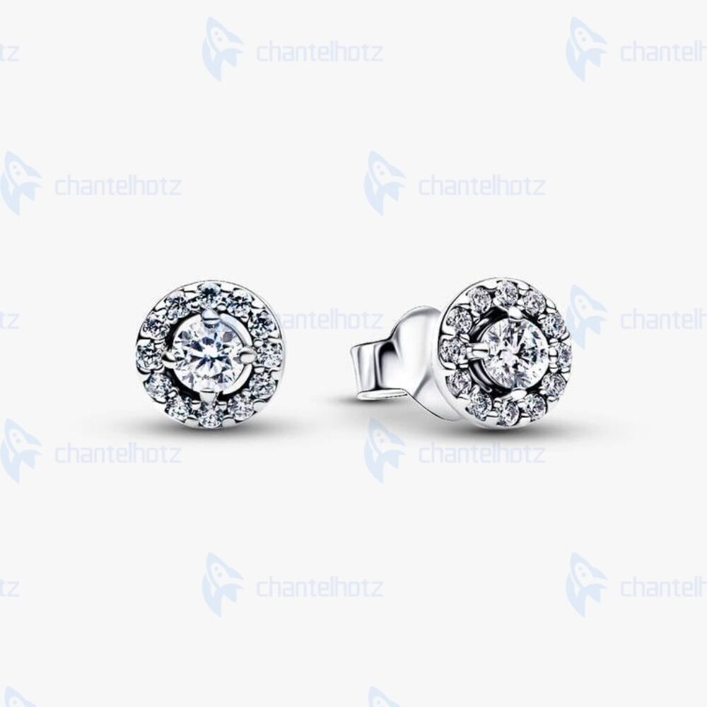 Pandora Round Pavé Halo Stud Earrings